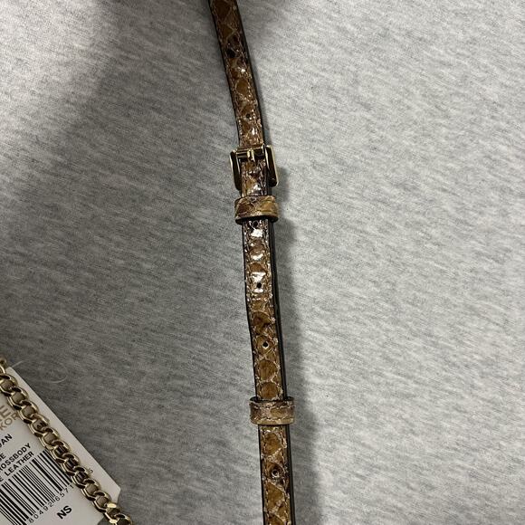 Michael Kors Sloan Crossbody Bag Womens One Size Sand Snake Leather Chain - Picture 13 of 15